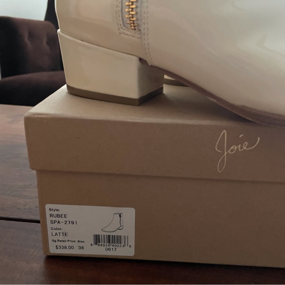 JOIE RUBEE DOUBLE ZIP PATENT LEATHER FLAT GOGO BOOTIE - Picture 6 of 15